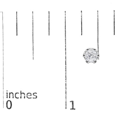 14K White Gold 1.0 Cttw Round Cut Prong-Set Diamond Crown Stud Earring (I-J Color, I1-I2 Clarity)