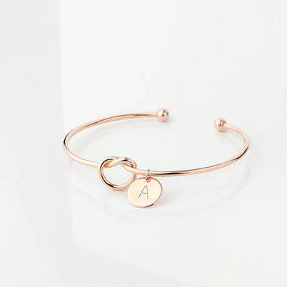 Knot Bracelet, Heart Knot Bracelet, Letter Bracelet