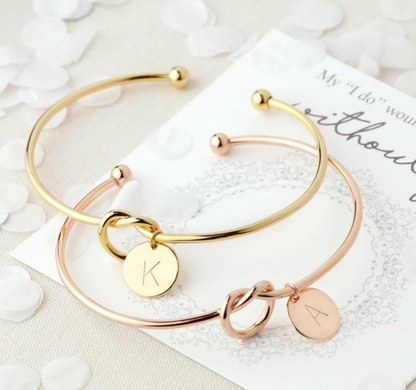 Knot Bracelet, Heart Knot Bracelet, Letter Bracelet